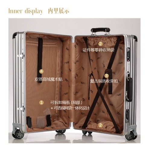 Матовый цельнометаллический ретро металлический чемодан, алюминиево-магниевый сплав, 29 дюймов