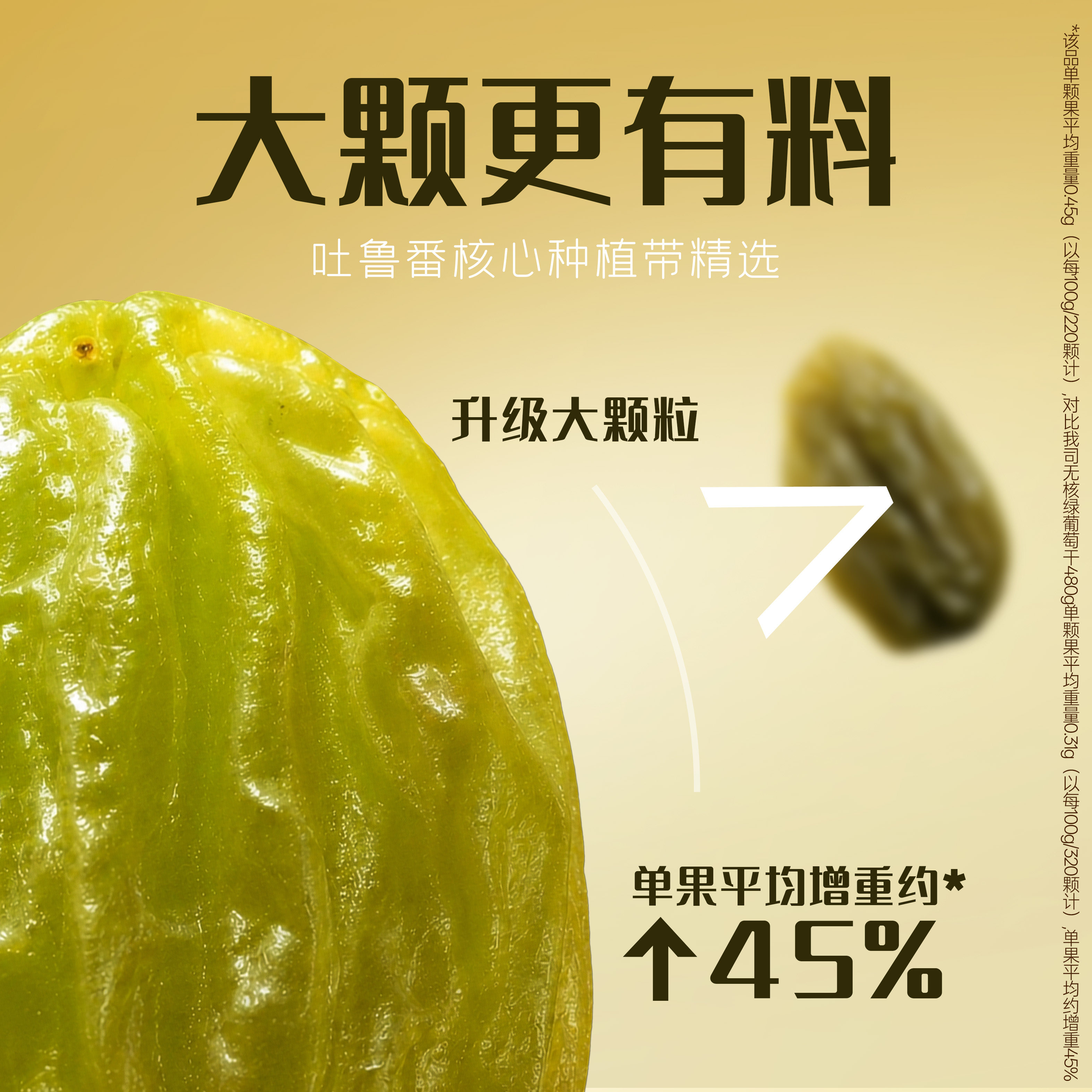 百草味无核绿葡萄干500g罐装新疆特产免洗一级大果干零食蜜饯休闲