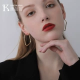Модные квадратные элегантные демисезонные крупные серьги, изысканный стиль, популярно в интернете, европейский стиль