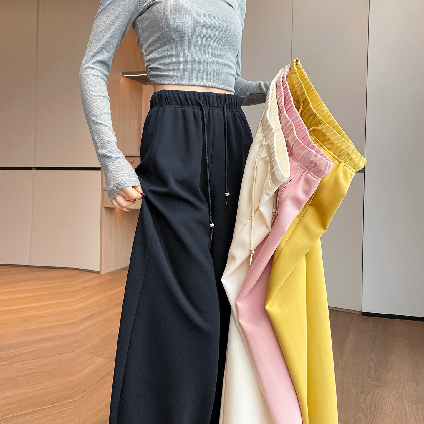 高腰弯刀裤女阔腿裤2026春秋新款宽松显瘦垂感香蕉裤百搭休闲长裤,淘宝优惠券,粉丝福利购,淘宝优惠卷