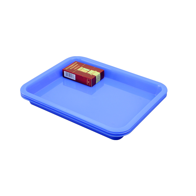 胶盘中号长方形加厚塑料方盘浅盘周转箱小方盘方型零件盒矮收纳盘-图3