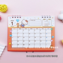 (Spot) Japan Qualifies the Three Literns Cute Desktop Desk Calendar Calendar Hanging Calendar 2024 Calendar Plan