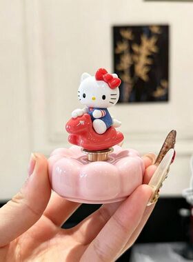 景德镇陶瓷转转Kitty凯蒂猫可爱车载桌面摆件送礼物卡通猫新款批