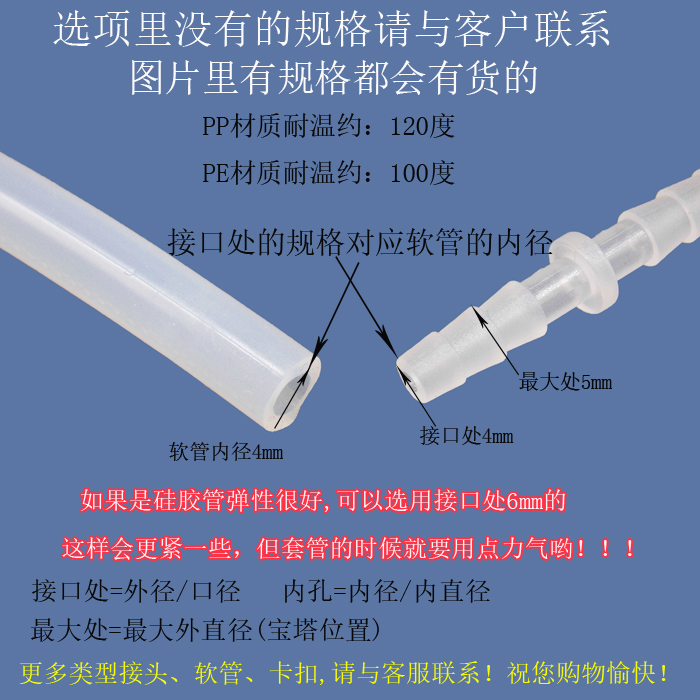 塑料直通二通直接变径软管接头变径直通宝塔接头大小转接头-图0