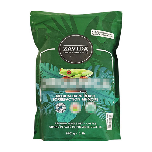 加拿大进口Zavida榛子香草味咖啡豆中度烘焙阿拉比卡青蛙豆907g - 图1