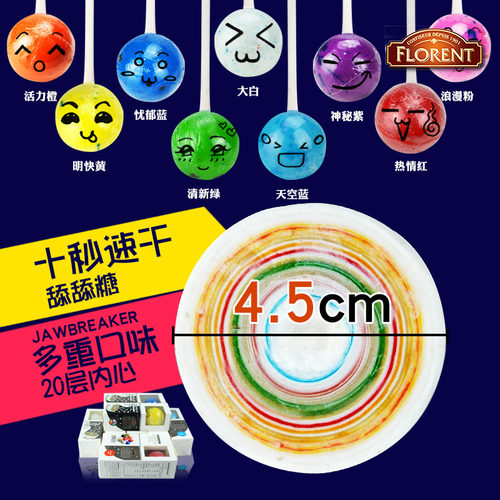 进口Jawbreaker费罗伦糖球一次舔不完的棒棒糖网红吃不完的舔舔糖 - 图2