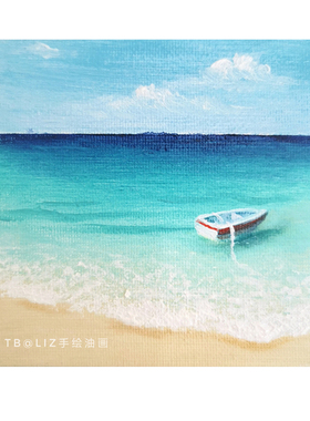 文艺风帆船沙发背景墙大幅油画