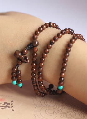 金丝黑曜石本命年礼物佛珠手链