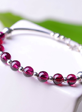 天然石榴石水晶手串