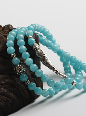 韩版925银多层幸运石饰品手串