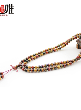 臻唯彩虎眼石天然蓝虎男女款佛珠