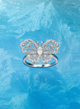Witther镂空灵动蕾丝蝴蝶戒指