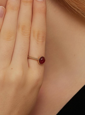 SOLDEVERANO高级戒指红玛瑙精致