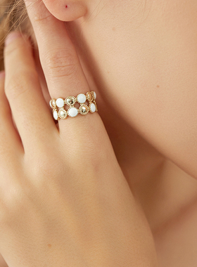 SOLDEVERANO雏白环形戒指纯银