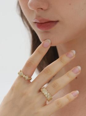 SOLDEVERANO几何图形编织戒指