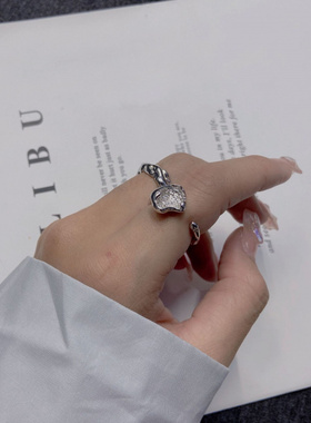 原创不对称肌理冷淡风开口戒指