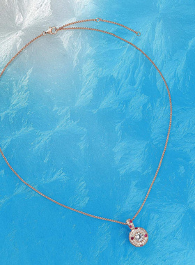 Witther满镶渐变彩色项链多巴胺粉钻甜美高级感锁骨链925纯银礼物