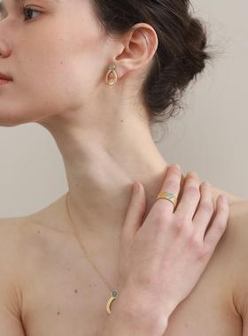 SOLDEVERANO蕃秀西班牙小众设计高级感天然蓝水晶纹理戒指指环女