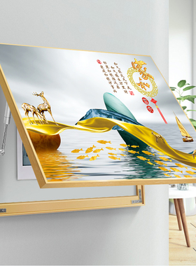 免打孔轻奢风液压款电表箱装饰画