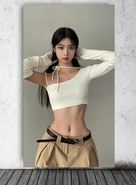 激励目标好身材马甲线欧美女自粘背胶海报宿舍贴画健身励志健身房