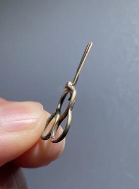 真品老包浆清代银鎏金迷你剪刀银饰老银器饰品老物件收藏保真保老