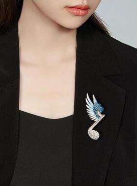 气质翅膀音符时尚胸针男女同款