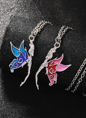 网红二人冷淡风甜酷精灵蝴蝶项链