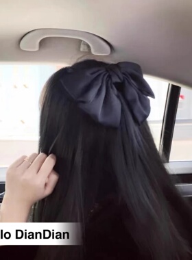 复古可爱少女绸缎蝴蝶结网红发夹