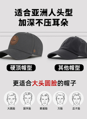 高顶加深还不压耳朵的棒球帽