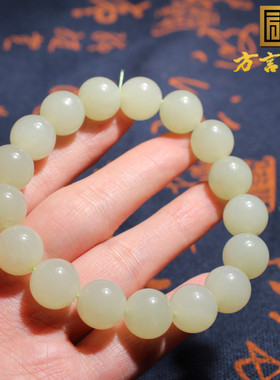 青海老料冰透晴水色12mm圆珠手链