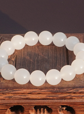 方言和田玉青海老坑高冰白玉手串