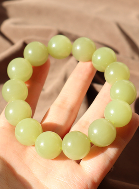 新疆油润且末姜黄口16mm圆珠手串