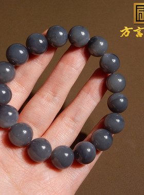 青海老料烟紫帝王紫润细12mm手串