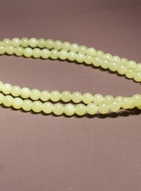 和田玉冰底无结构鸡油黄口料手串