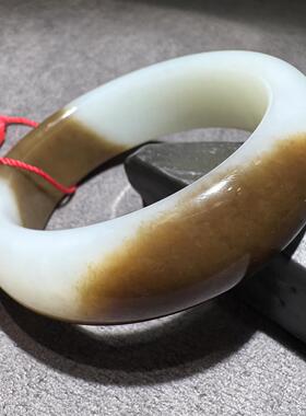 收藏级方言和田玉老熟新疆且末料高品质红糖羊脂白玉57加mm手镯S