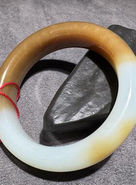 收藏级方言和田玉老熟新疆且末料高品质红糖羊脂白玉58mm手镯S