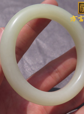 爆火方言和田玉新疆且末料高油高糯暖白玉内径54mm女士正装手镯X5