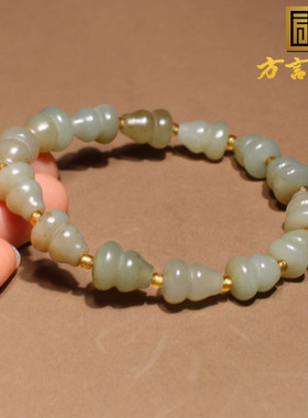 方言和田玉新疆且末糖白葫芦手串