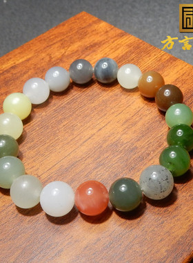 美美哒方言俄罗斯碧玉新疆且末飘糖青海料烟紫多宝10mm手串手链R2