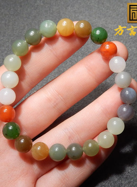 美美哒方言俄罗斯碧玉新疆且末飘糖青海料烟紫多宝8mm手串手链R2