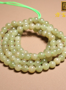 新疆且末料青黄口圆珠多圈手串
