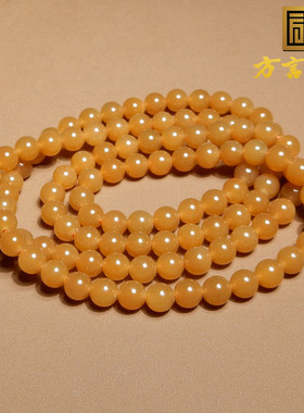 和田玉新疆且末糖玉黄金糖色手串
