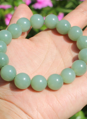 方言和田玉俄无结构碧玉粉青手串