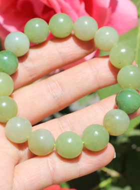 方言和田玉青花白玉黄口糖玉手串