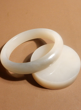 青海烟紫藕粉双色带镯心56mm手镯