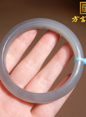 青海老坑料冰底烟紫56mm玉手镯