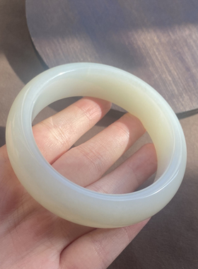 新疆且末料白玉58mm宽版轮胎手镯