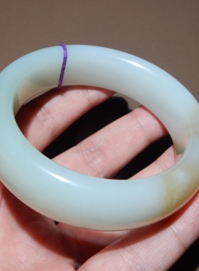 方言收藏级且末料糖白玉三色手镯