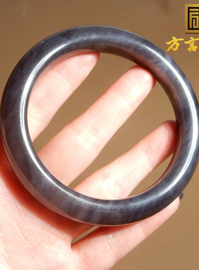 方言青海老坑料浓紫满紫61mm手镯