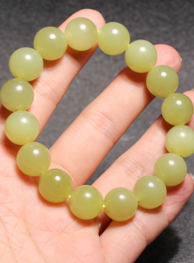 方言和田玉且末高脂糯黄口料手串